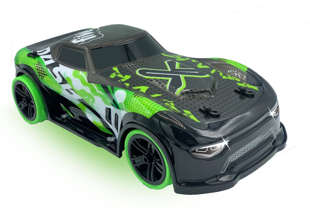 Exost RC Lightning Dash 1:14 - RC Auto - Bestuurbare auto - Met gloeiend, groen lichteffect