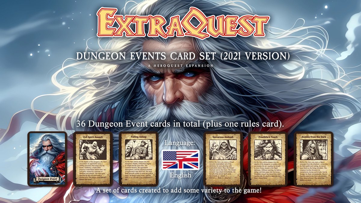 ExtraQuest Dungeon Event cards (Heroquest 2021 Edition) Engels