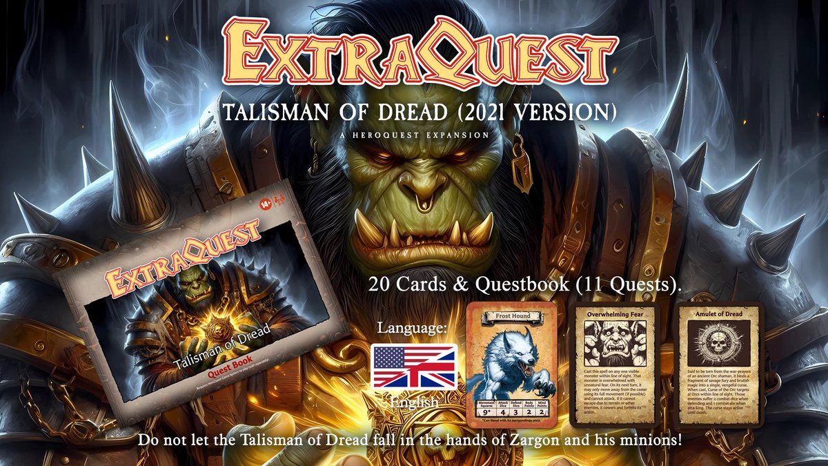 ExtraQuest Talisman of Dread Expansion **ENGLISH ONLY** (Heroquest 2021 Edition)