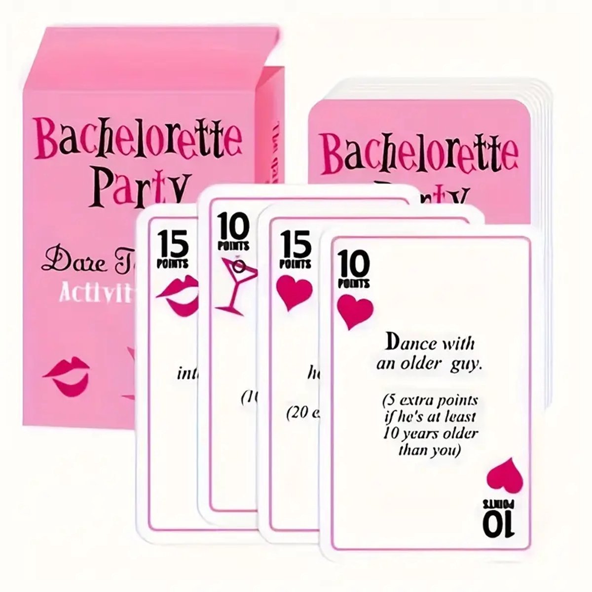 FA-VE Bachelorette Party Spel – 52 Dare To Do It Kaarten – Vrijgezellenfeest Actiespel – Compact Kaartspel voor Vrouwen – Roze Design