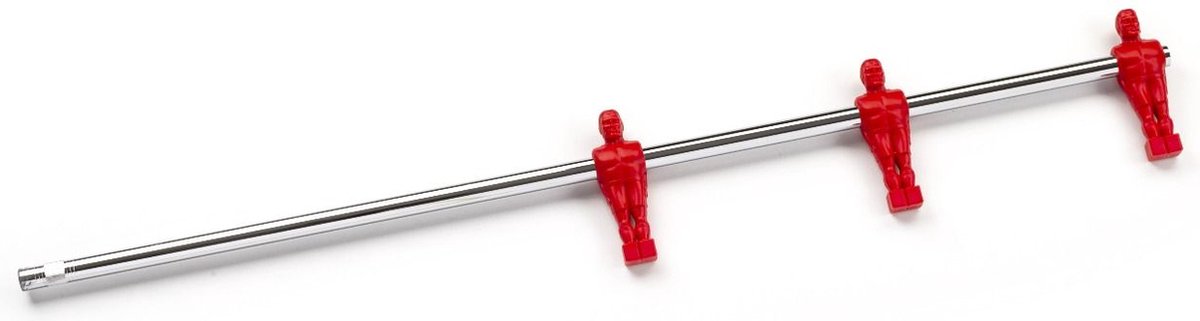 FAS voetbaltafel stangen - 16mm complete stangenset - Rood - gegoten poppen