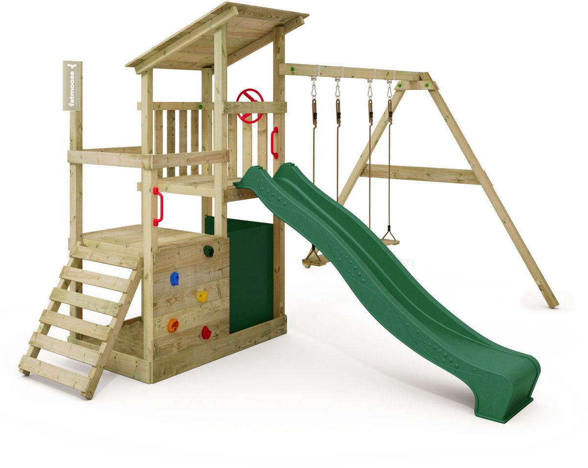 FATMOOSE FruityForest - Speeltoestel met twee schommels - Groen