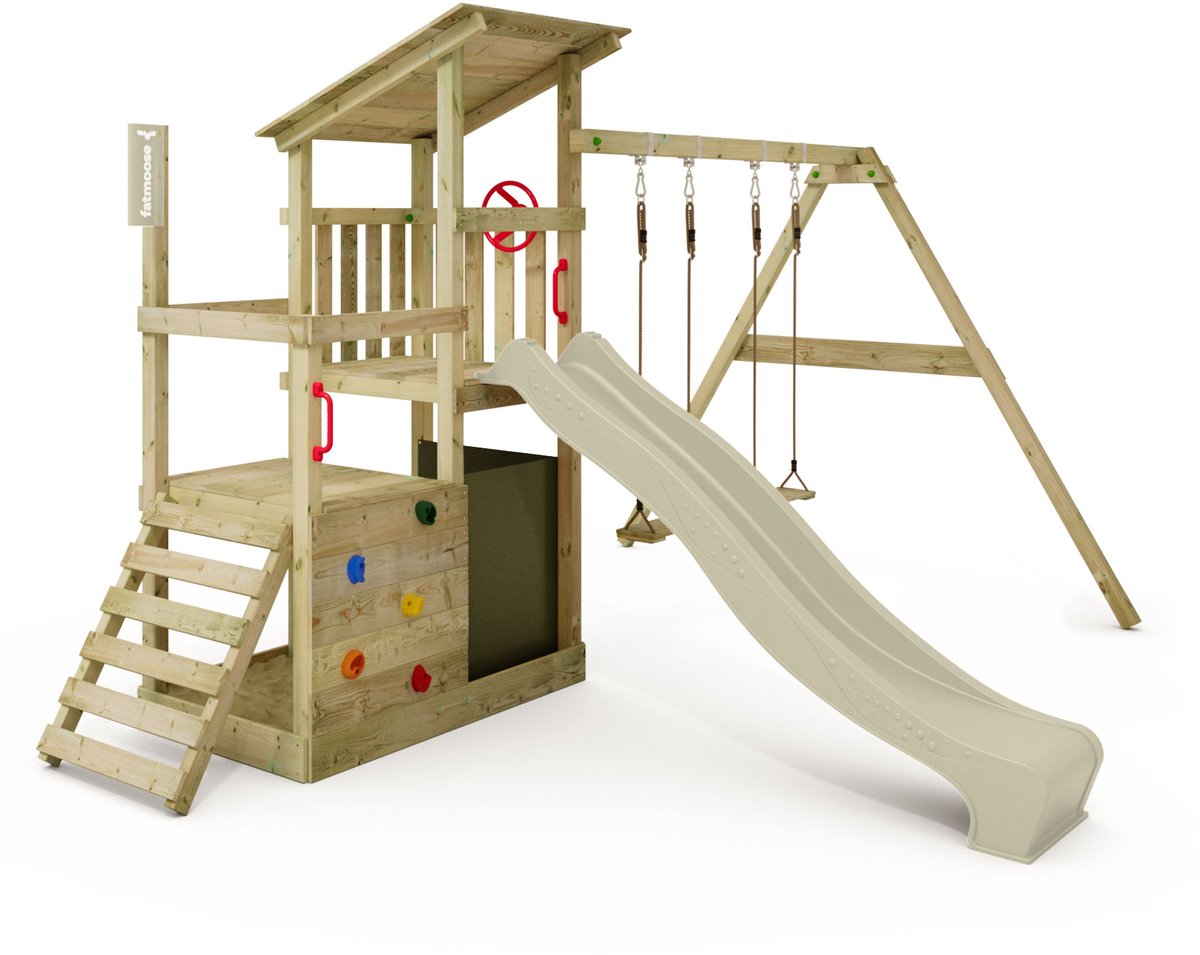 FATMOOSE FruityForest - Speeltoestel met twee schommels - Saliegroen