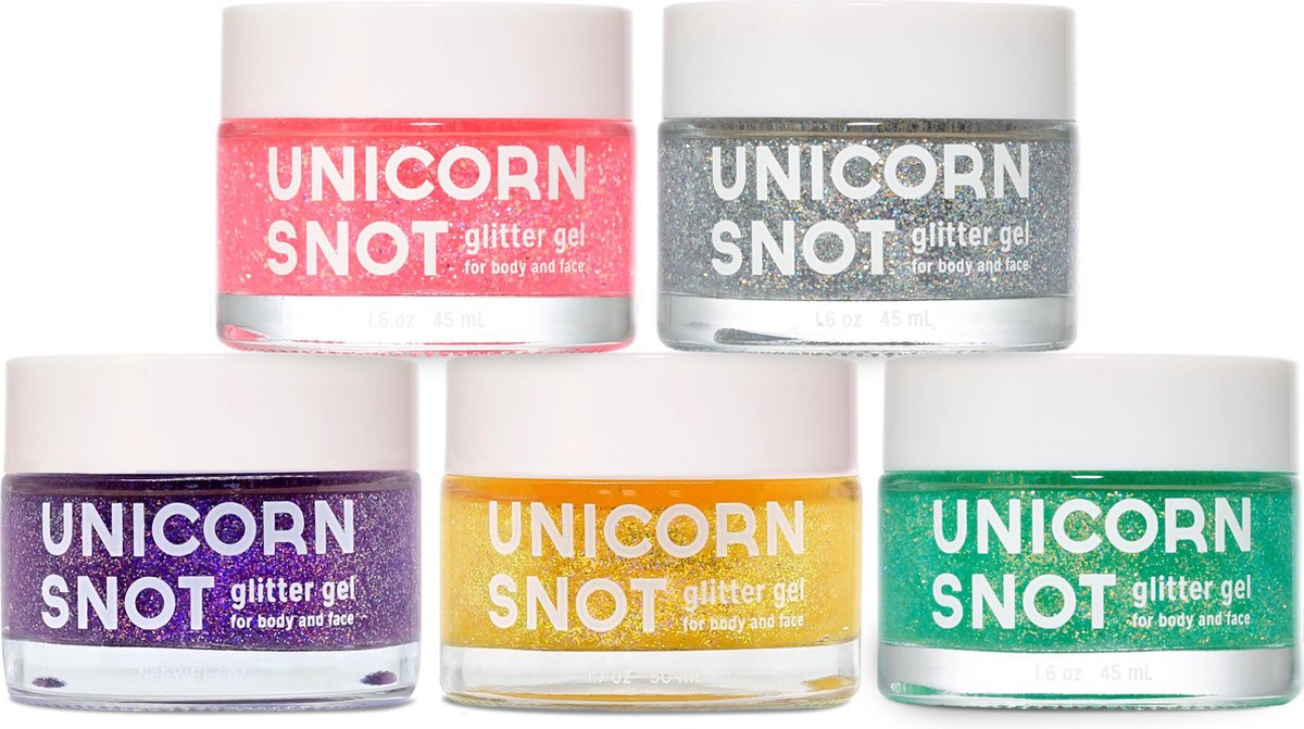 FCTRY - Unicorn Snot - Face & Body Glitter Gel - 50 ml - Set van 5