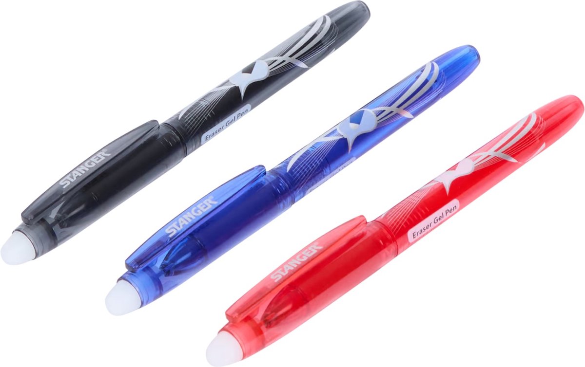 3x Femur Uitgumbare Pennen - Uitwisbare Pen - Gelpen met Uitwisbare Inkt - Alternatief op Pilot Frixion - 3 stuks - Blauwe balpen - Rode pen - Zwarte pen