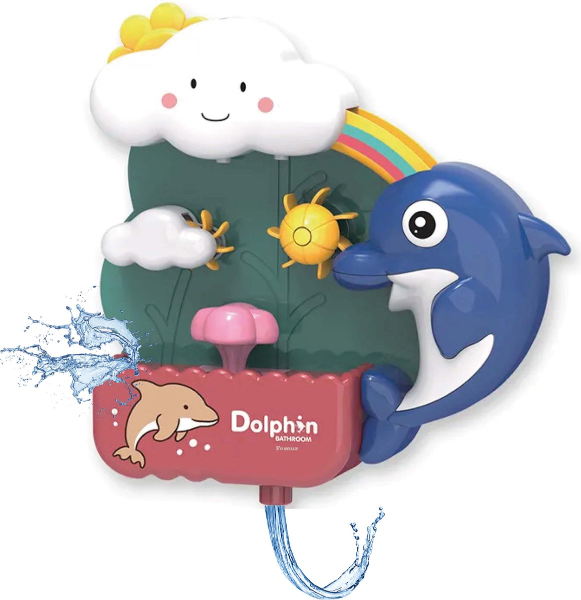 Badspeelgoed – Badspeeltje – Speelgoed voor in Bad – DOLFIJN - Baby Cadeau – Kraam Cadeau – Baby Speelgoed – Peuter Speelgoed - Blauw