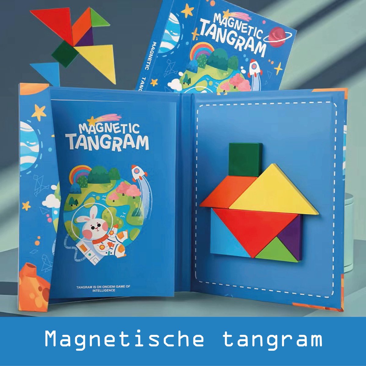 Tangram - Konijn - Magnetisch - Montessori – Vormenpuzzel – Boek – Kinderen – Peuters - Kleuters