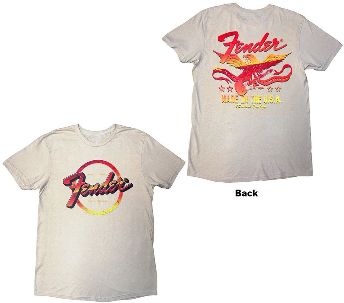 Fender - Made In The USA Heren T-shirt - M - Creme