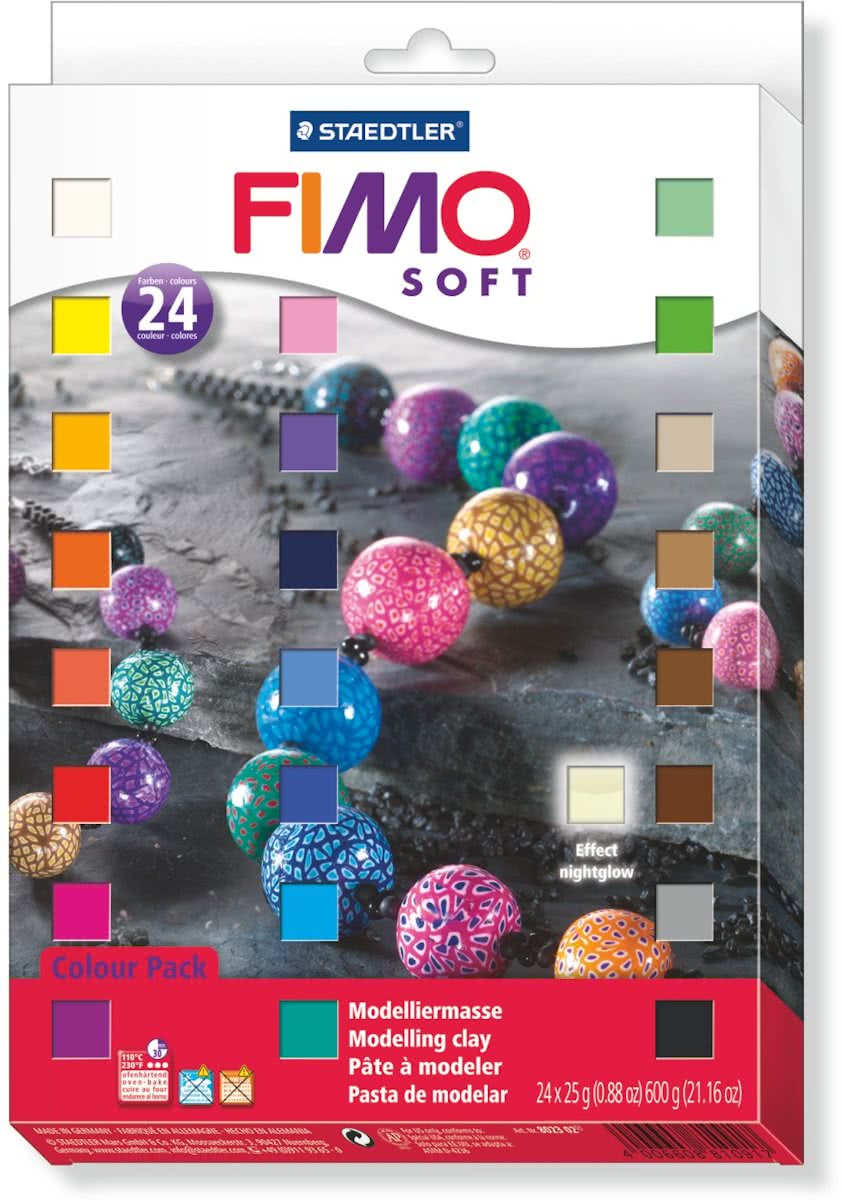Fimo soft set - etui 24 halve blokken