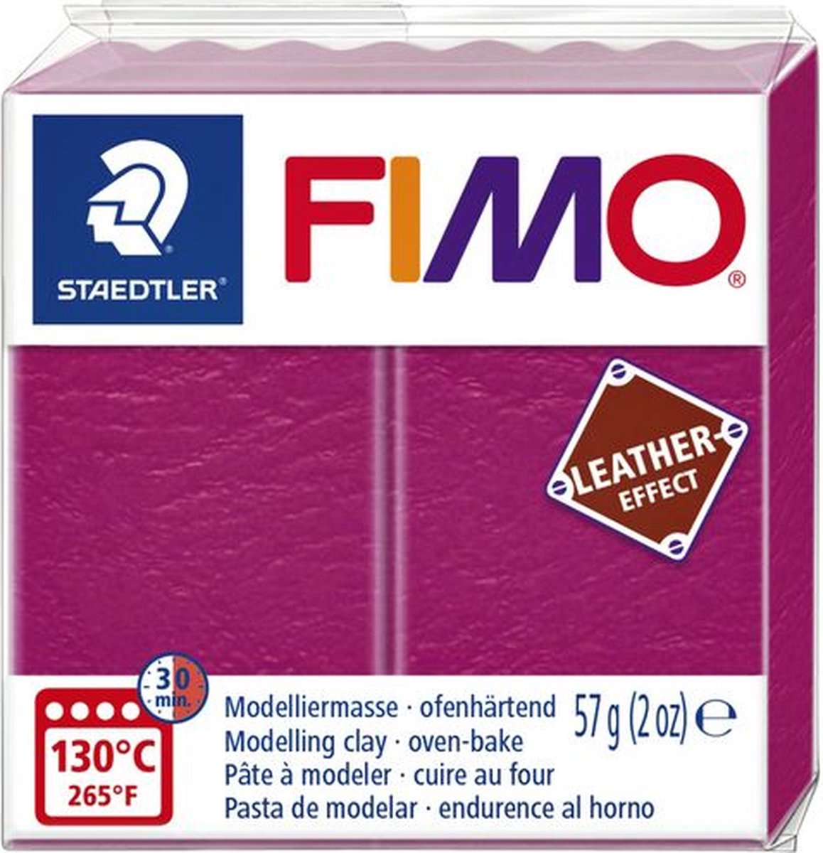 Klei fimo staedtler leather effect 57gr saffr gl - 6 stuks