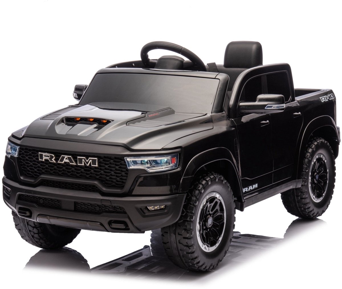 Dodge RAM 1500 - Elektrische Kinderauto 12V - Met Afstandsbediening - 1 tot 5 jaar - Zwart