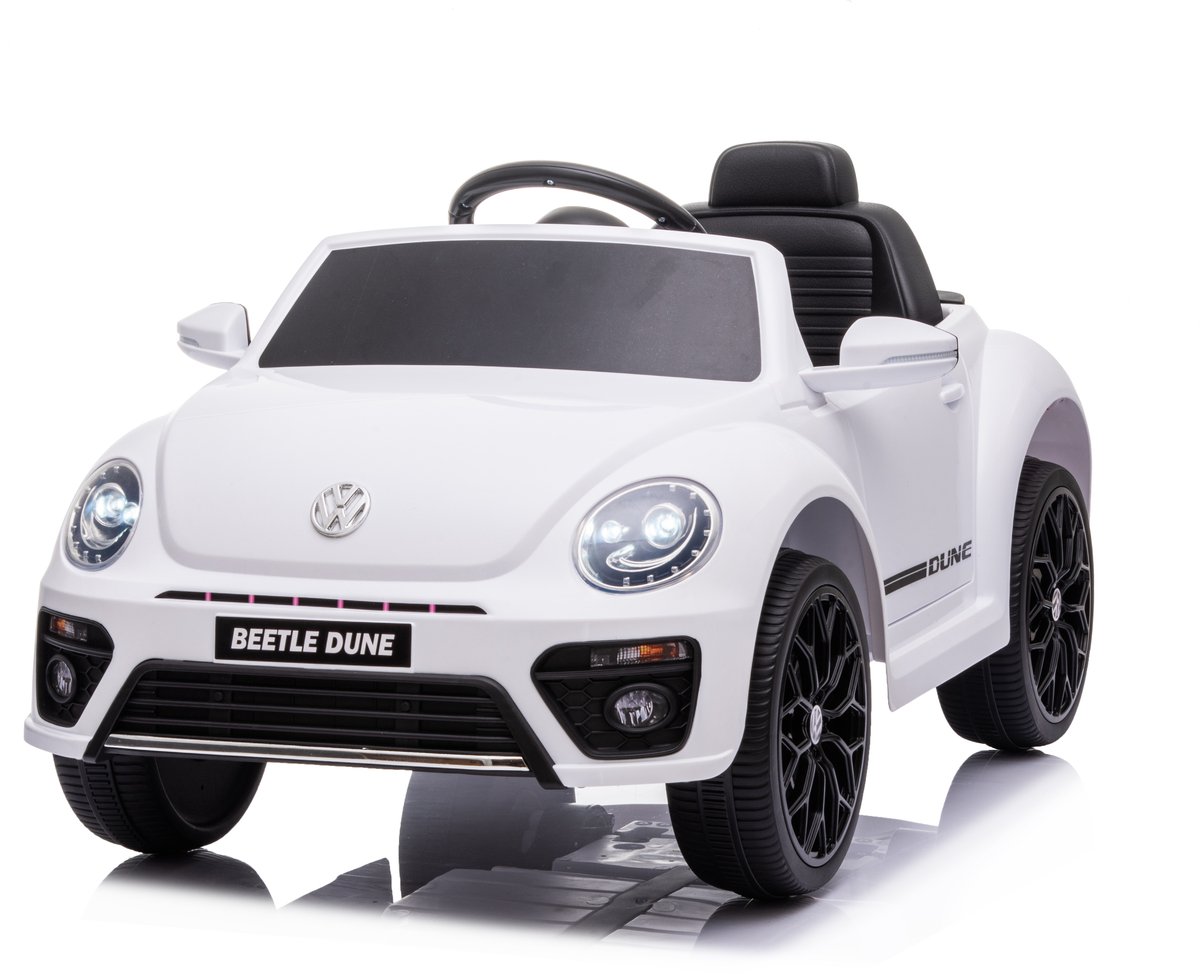 Elektrische Kinderauto - Volkswagen Beetle Dune 12V Elektrische auto voor kinderen 12V - 1 tot 3.5 jaar - Wit