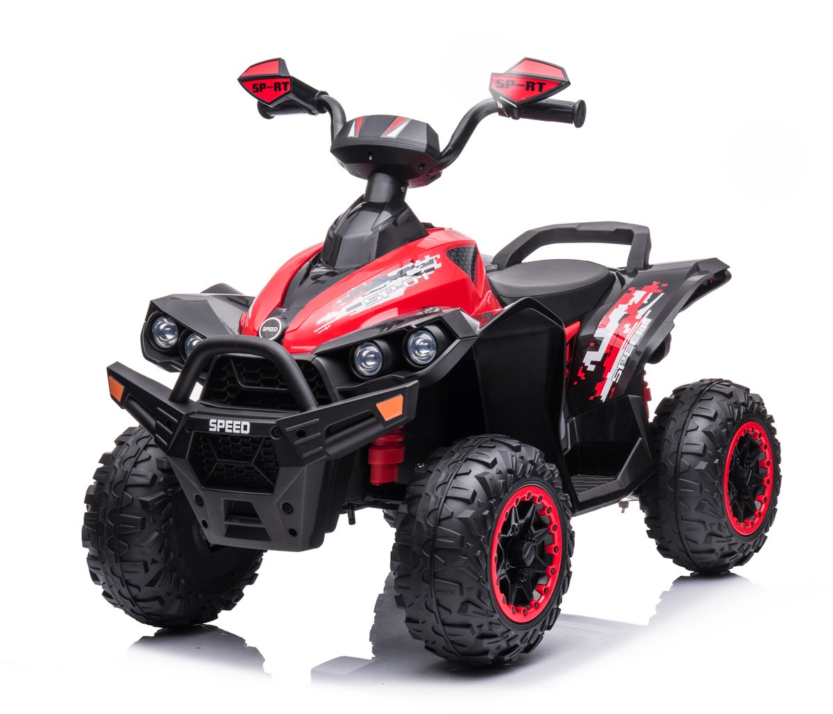 Elektrische Quad 12V voor kinderen - Elektrische kinder quad accu - accu quad - Accuvoertuigen - Rubberen banden - Leder zitje - Rood