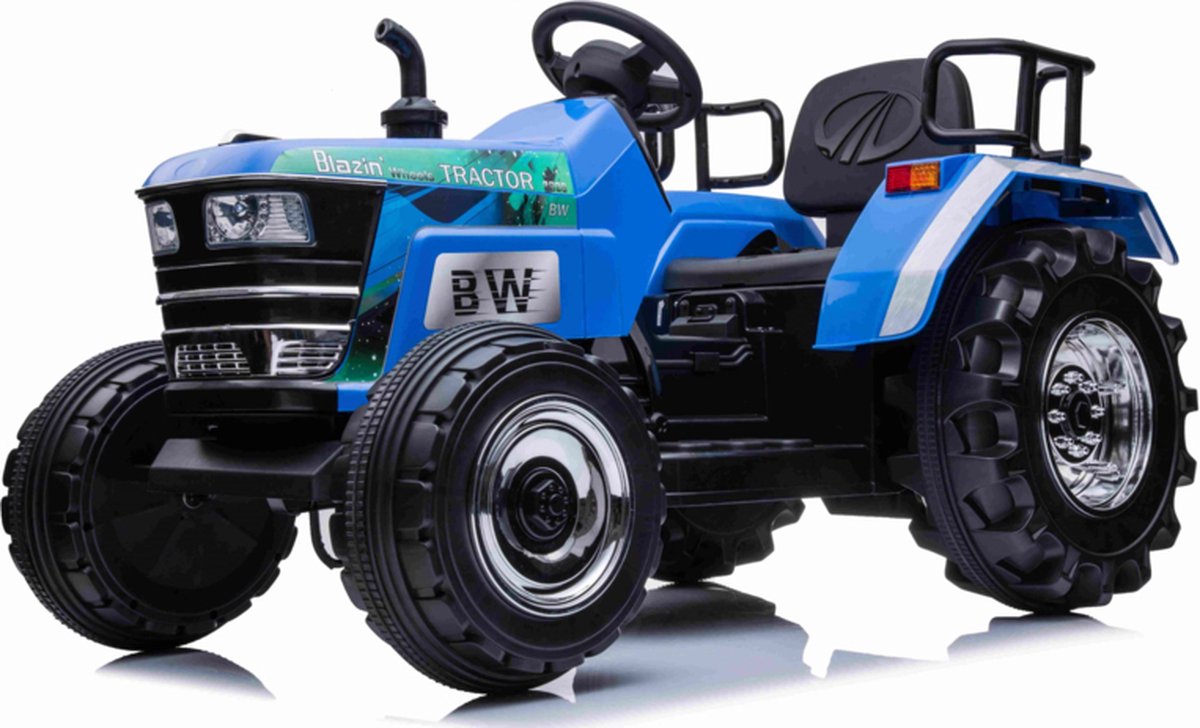 Elektrische kinderauto - Accu Tractor- Elektrische kindertractor 12V - 2 motoren 35W met 2,4 Ghz afstandsbediening ( Blauw)