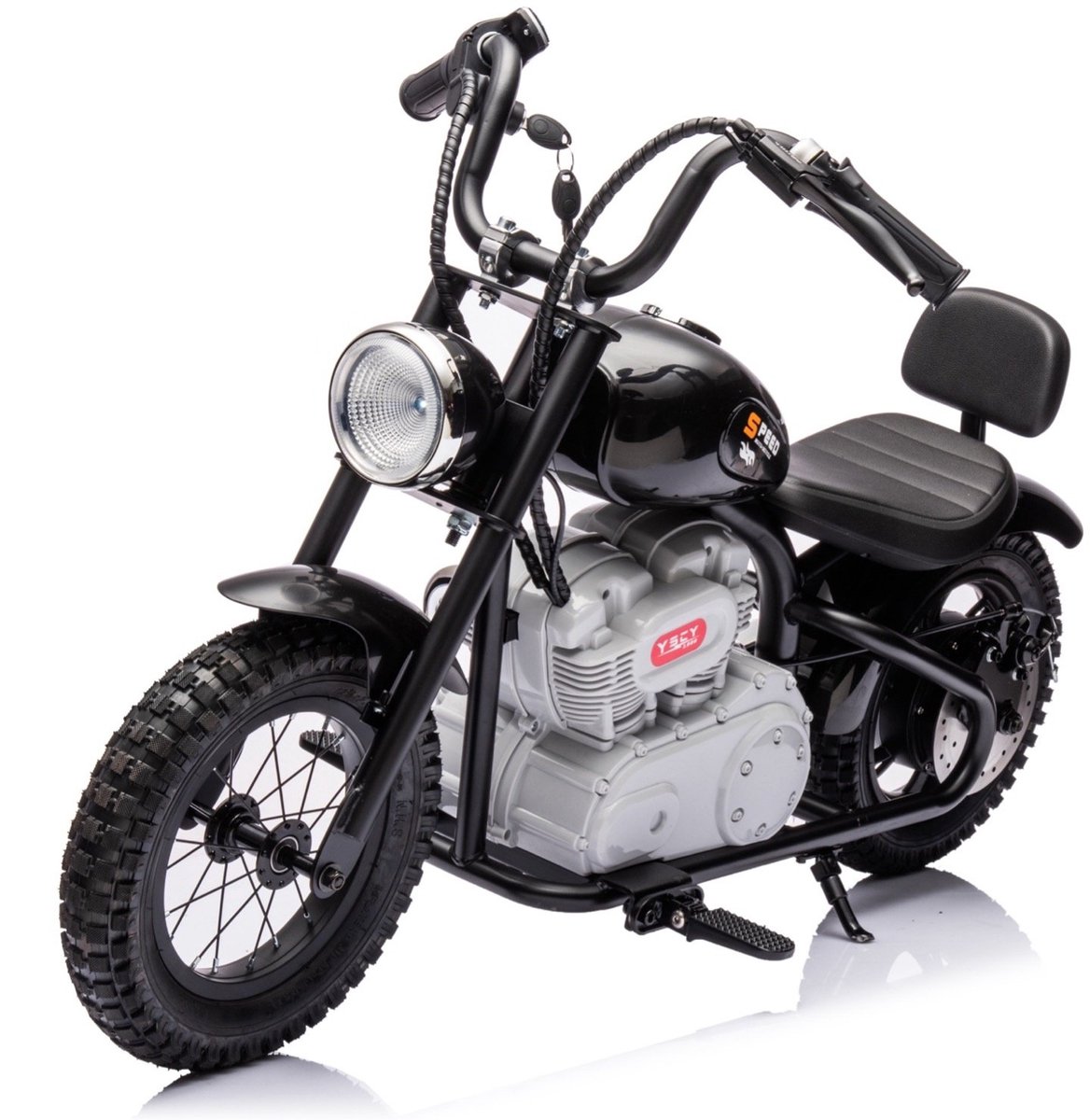 FINOOS Elektrische kindermotor 36V - Kindermotor - 25 km/u 5 tot 10 jaar - luchtbanden - Zwart