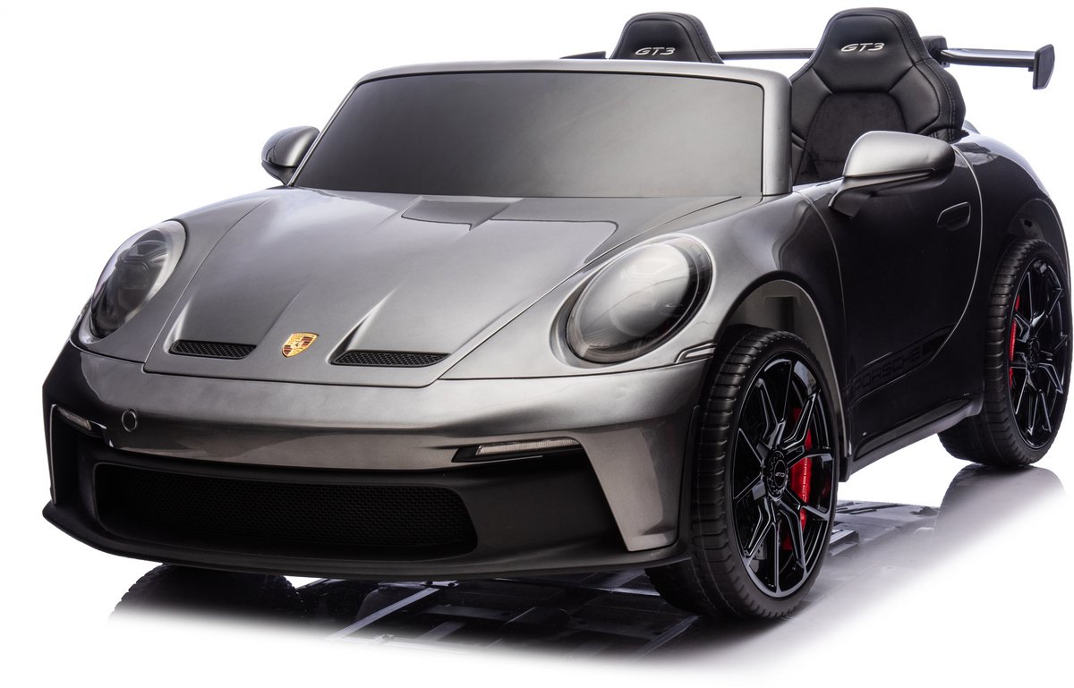 Porsche 911 GT3 - 2 persoons Elektrische Kinderauto 24V - 4x4 - Grijs
