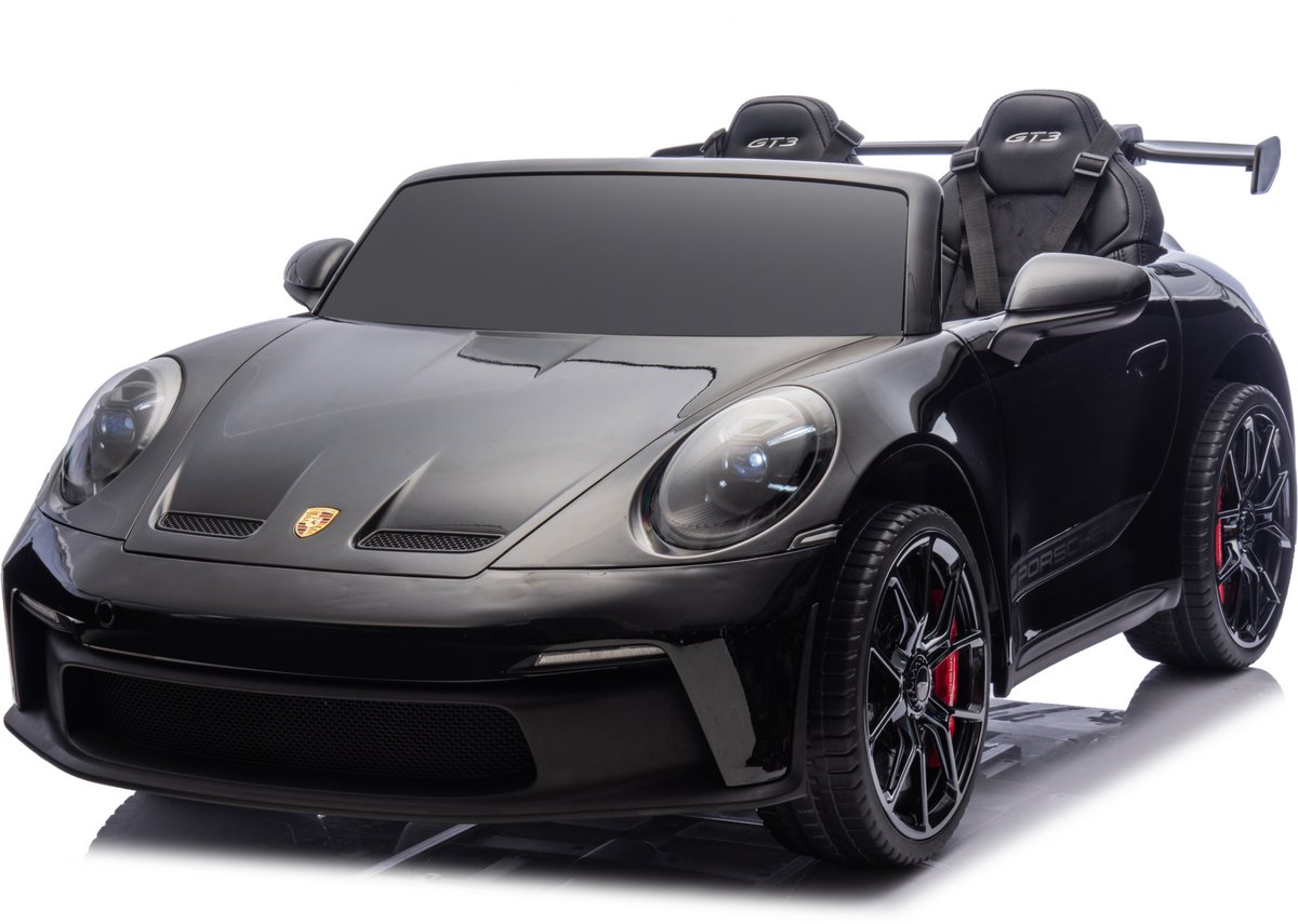 Porsche 911 GT3 - 2 persoons Elektrische Kinderauto 24V - 4x4 - Zwart