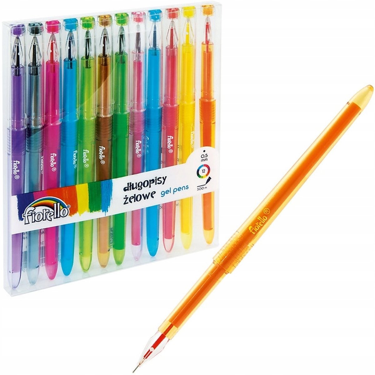 Fiorello GR-F573-12 gelpen - Set van 12 levendige kleuren