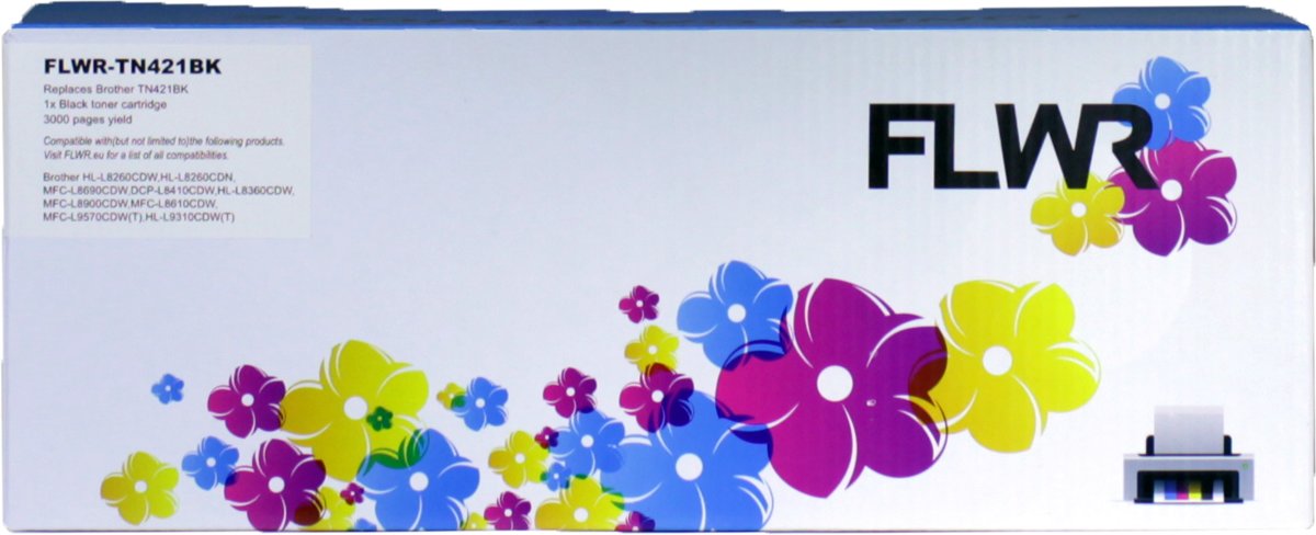 FLWR TN-421 zwart (TN421BK) geschikt voor Brother