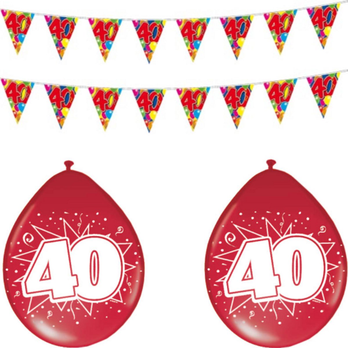 40 jaar versierpakket - verjaardag - 4delig