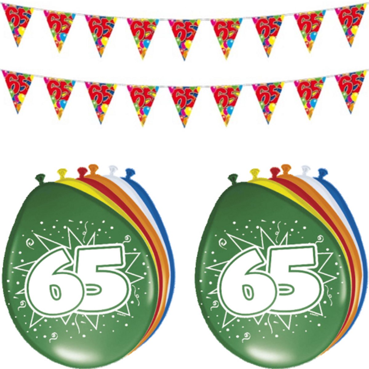 65 jaar versierpakket - verjaardag - 4delig