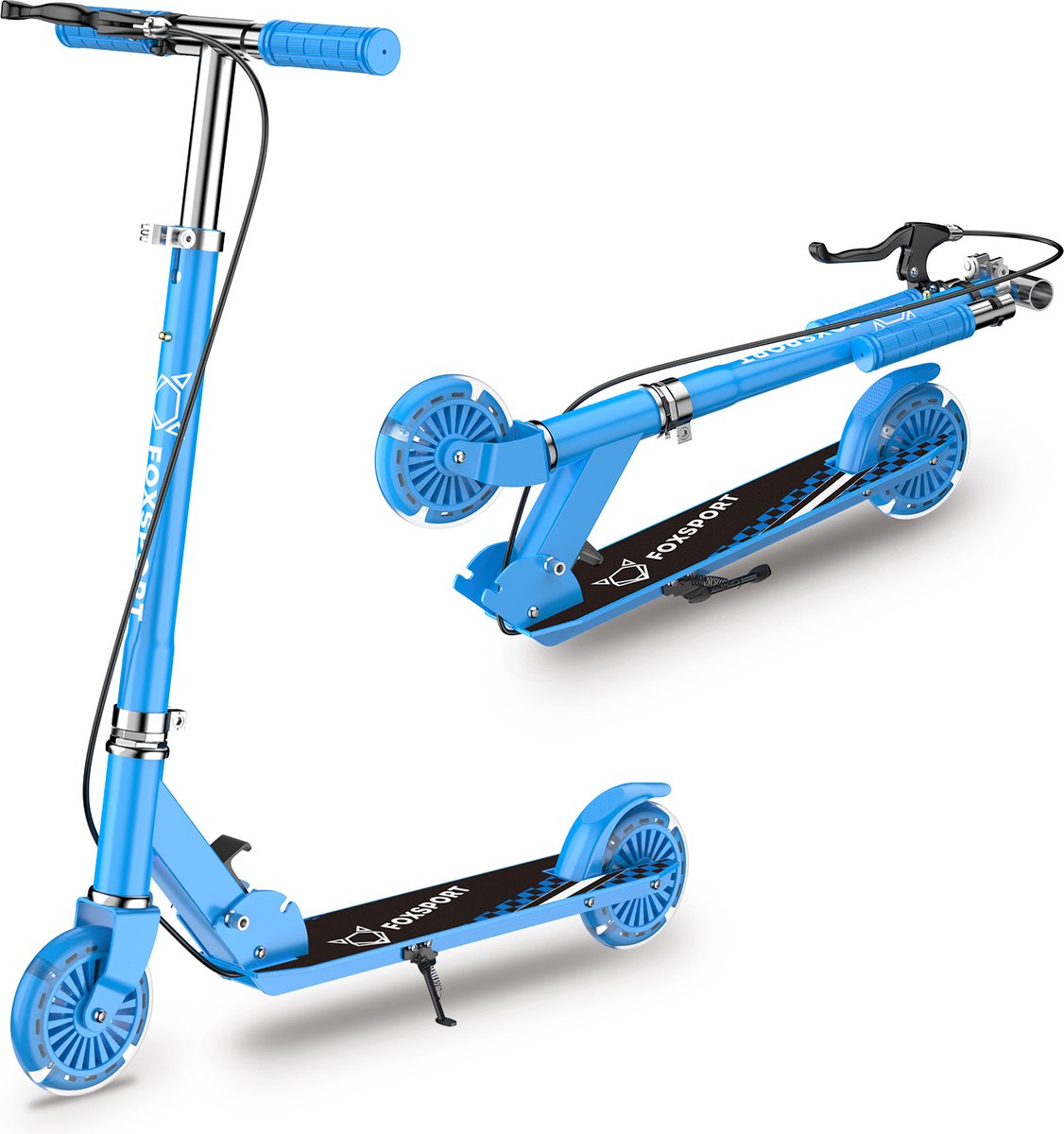 FOXSPORT Kinderstepjes - Kinderscooter -Kinderstep-Draagkracht tot 100 kg-Kick Step - Lagers ABEC-7- Drie instel - Blauw