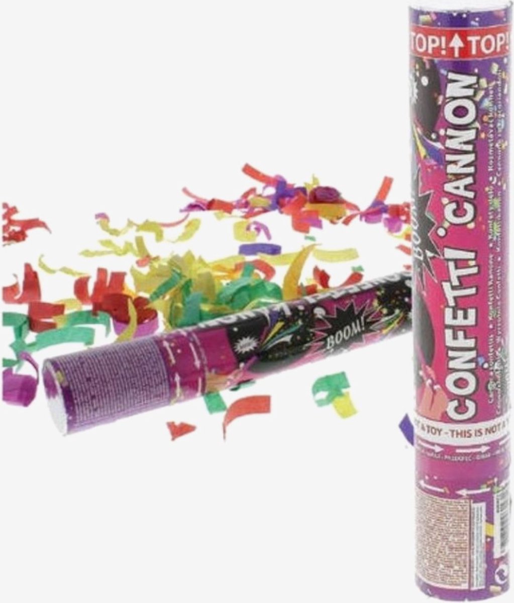 3x Feest confetti kanon 25cm - Confetti shooter - Party popper - thema feest festival confettie