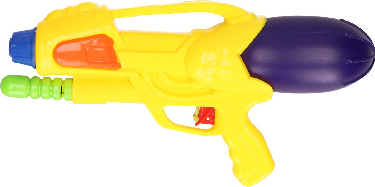 Waterpistool geel van 30 cm met pomp - kinderspeelgoed - waterspeelgoed van kunststof