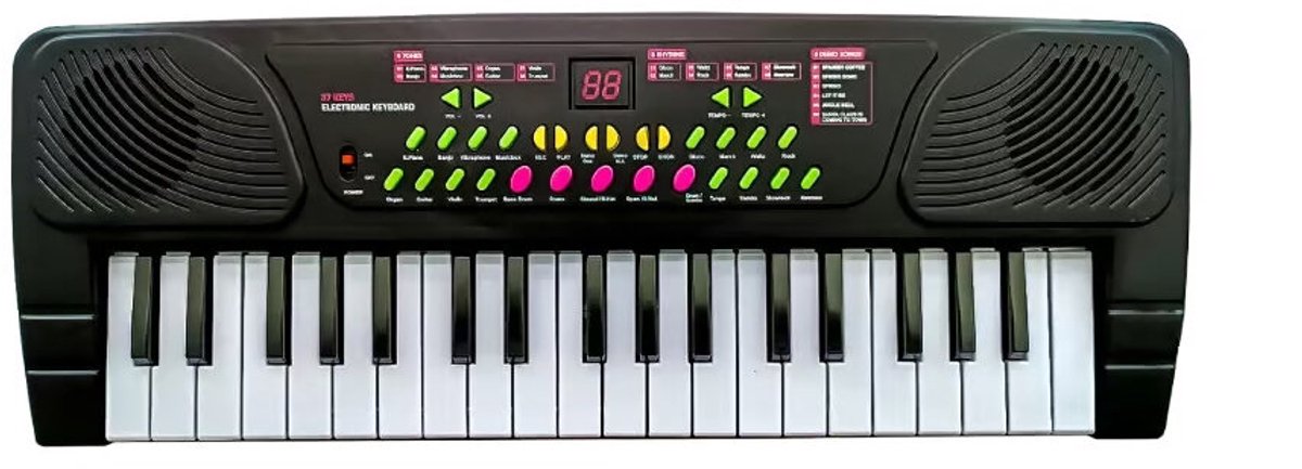 Keyboard voor Kinderen - 37 Toetsen, Met Microfoon, USB, Zwart
