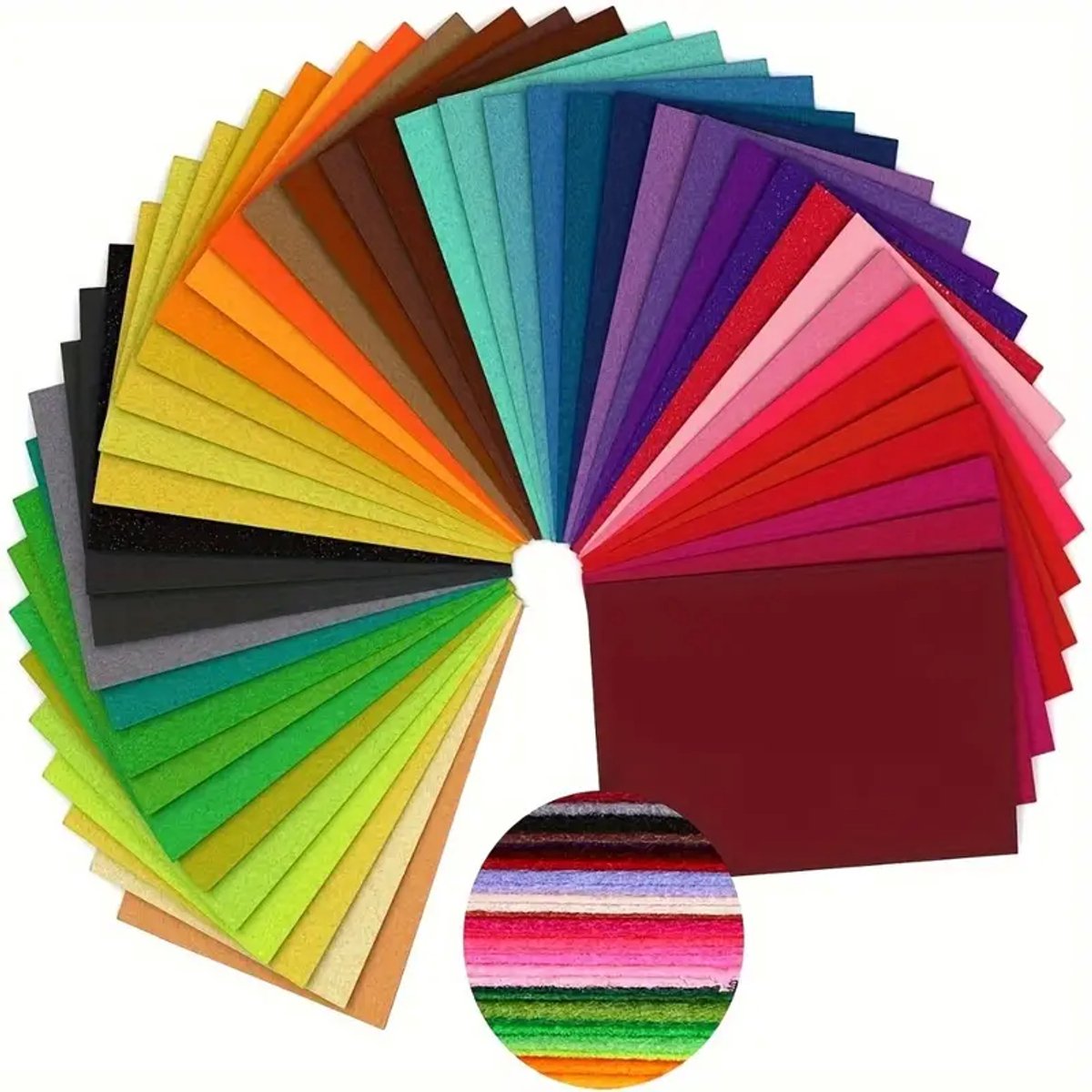 FSW-Products – Hobbyvilt – 40 Stuks – 10 x 10 cm – Mix Kleuren – Knutsel- en DIY Viltvellen