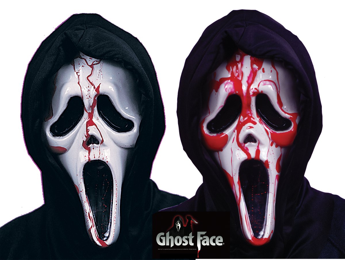 Fun World Bloedend Ghostface Masker met Capuchon en Nepbloed Scream Masker Volwassenen Halloween Horror Masker Verkleedaccessoire - Officiële Licentie - Masker met Capuchon/Handpomp/59,14 ml Nepbloed