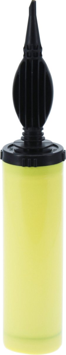   Ballonnen opblaaspomp met opzetstuk - kunststof - 28 cm - geel - voor latex ballonnen