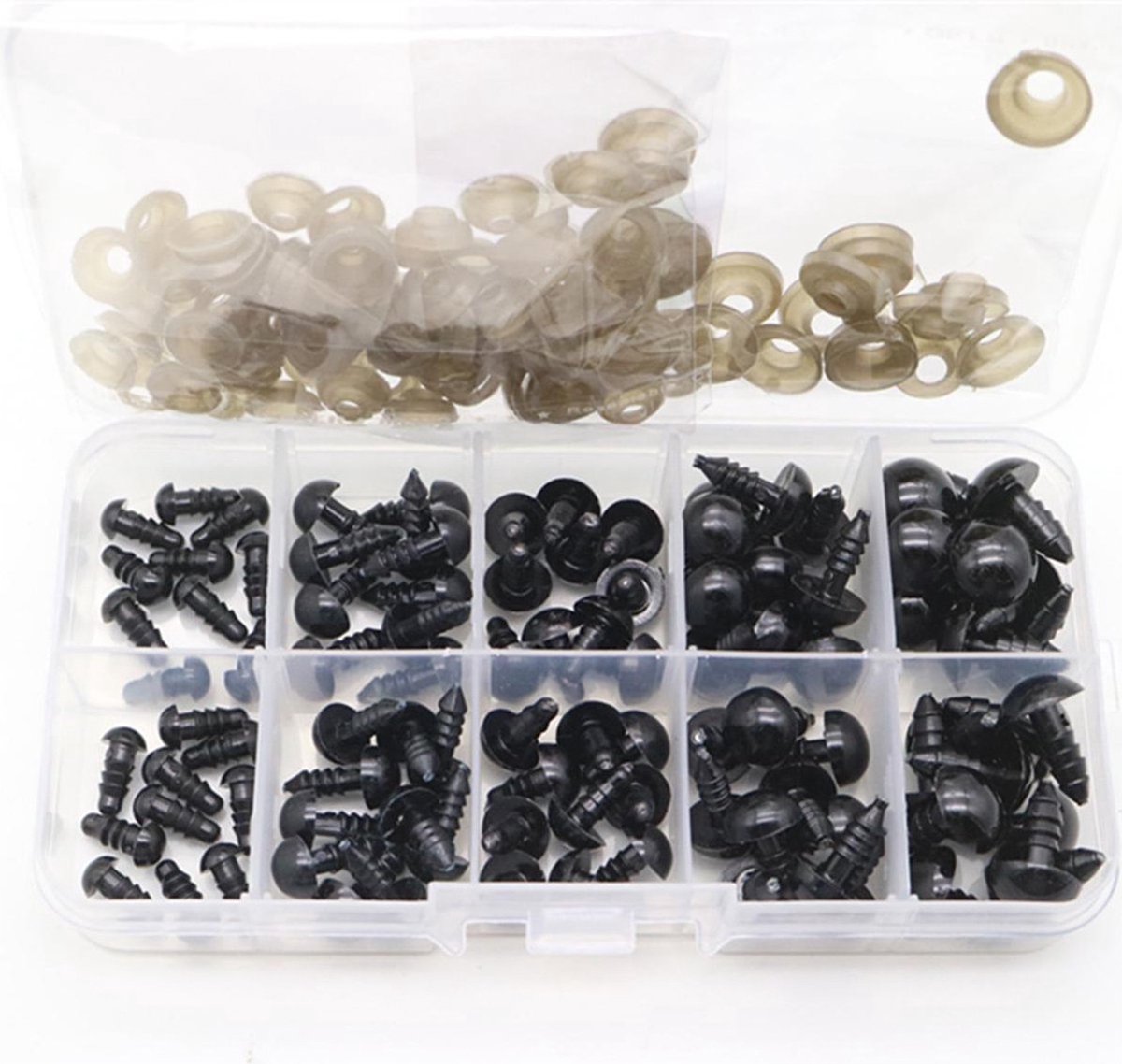    jes - 142 Stuks - Vulling voor Knuffels - Veiligheidsneusjes - Incl. Sluitringen