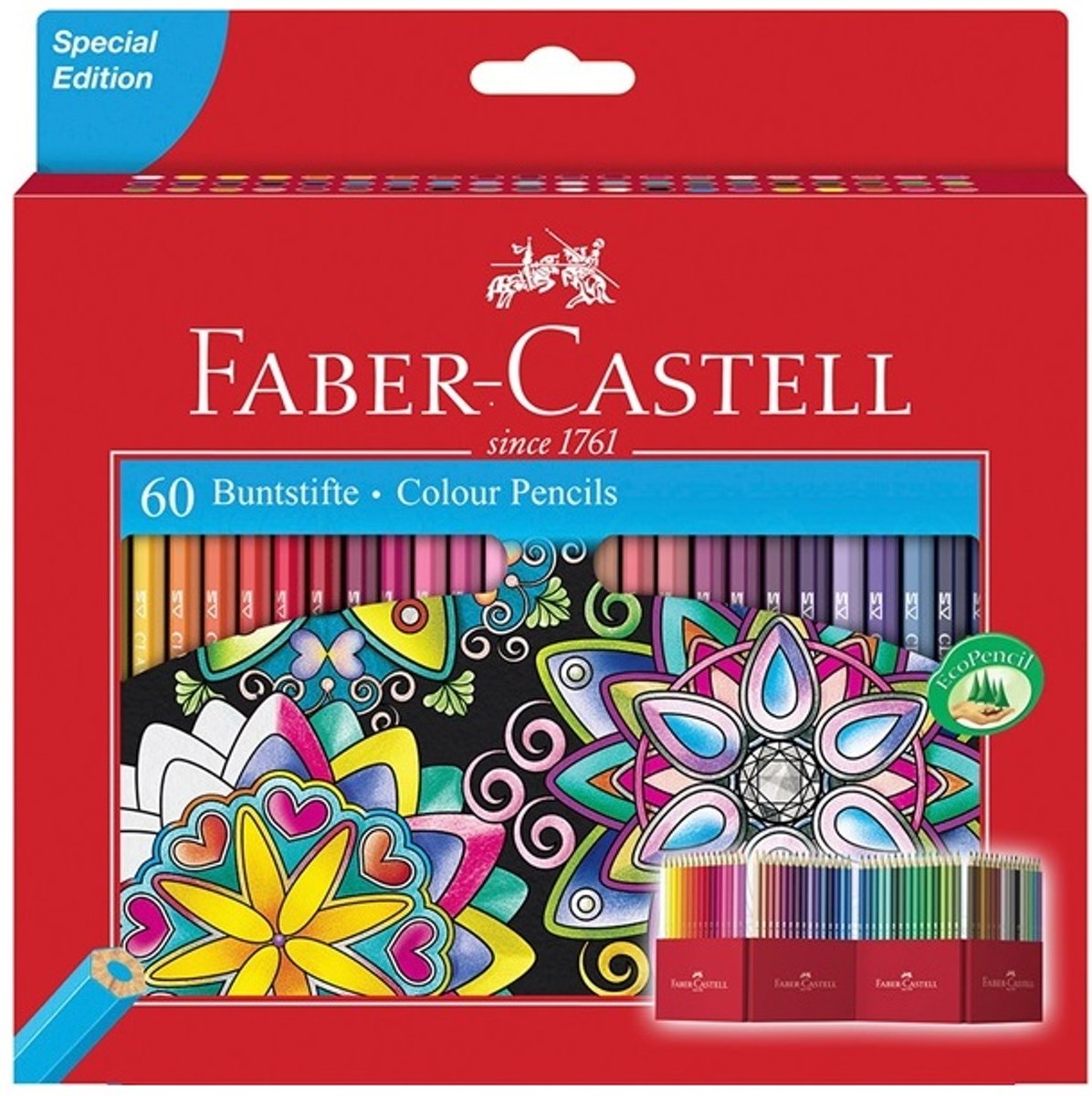 Faber-Castell zeshoekige kleurpotloden KASTEEL, 60 kartonnen etui