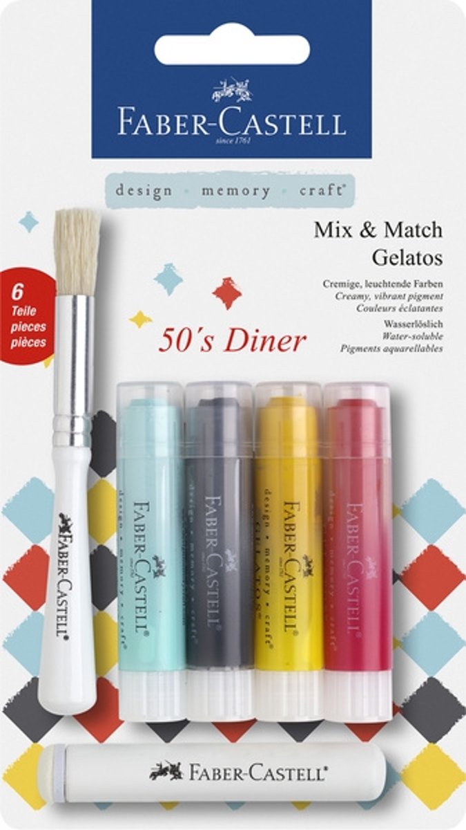 Gelatos aquarelkrijt Faber-Castell 4 kleuren 50s Diner