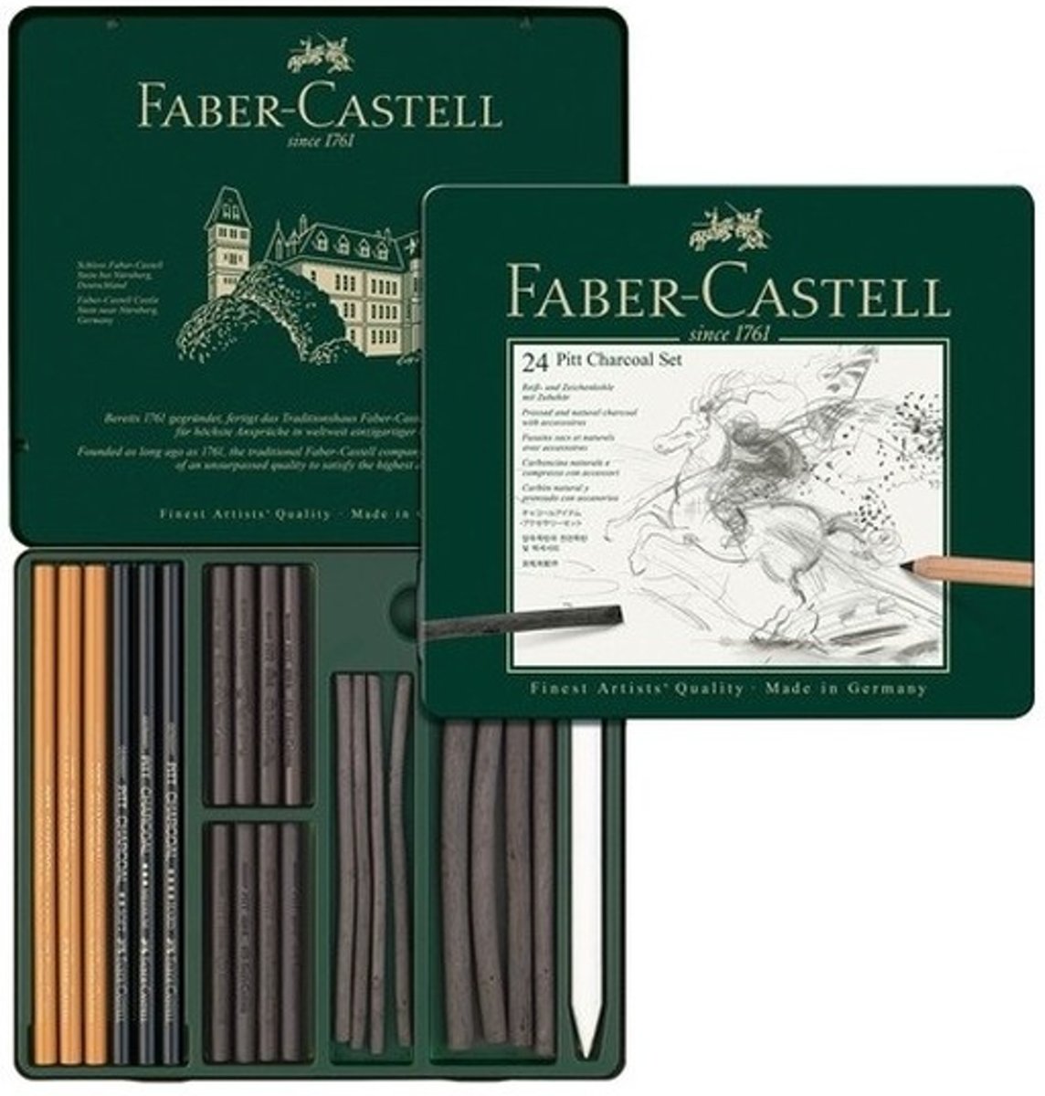 Tekenen met houtskool set  24 delig