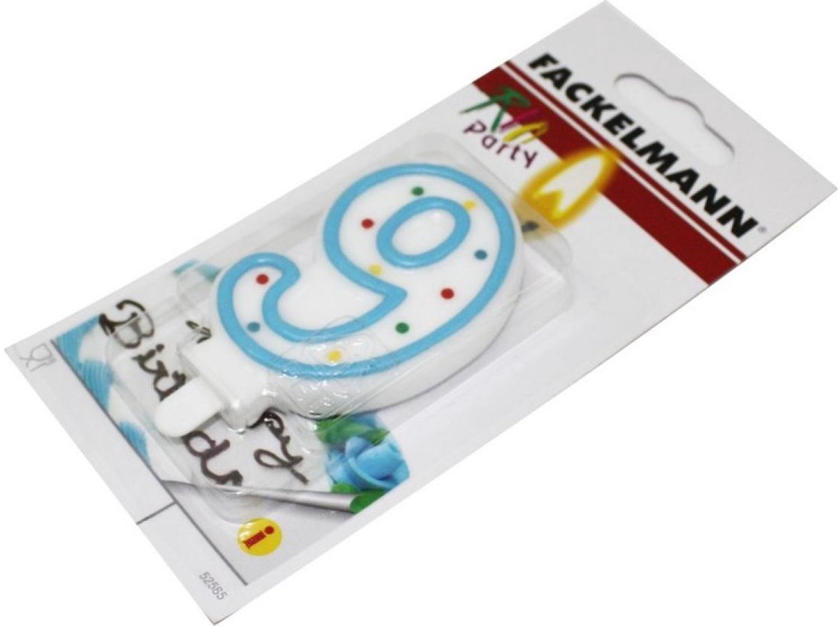 Fackelmann Rio Party Nummer 9 Verjaardagskaars