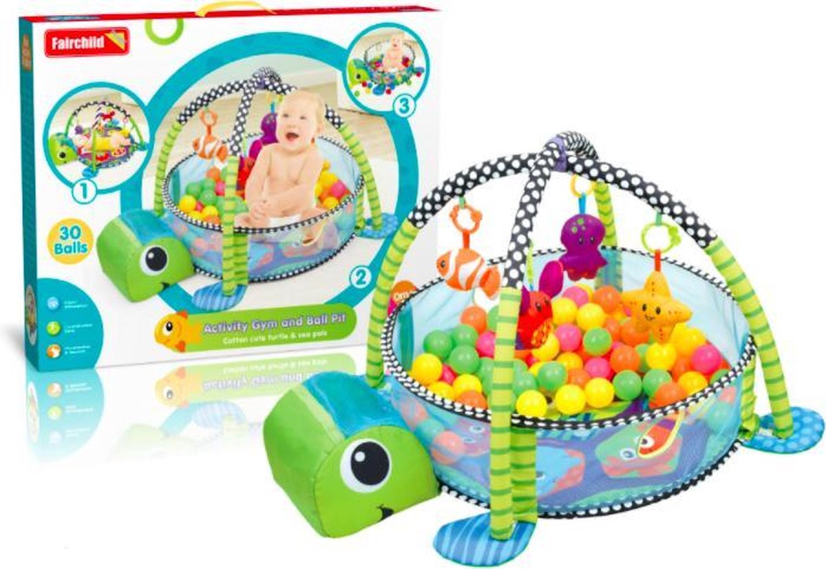 MIRO Babygym Schildpad 3 In 1 Speelmat + Ballenbak 0 Tot 2 Jaar Fairchild