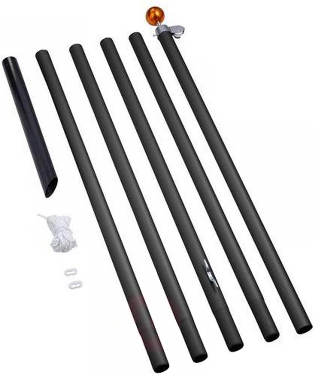 Fairybell Vlaggenmast - Deelbaar - Aluminium - Zwart - H.800cm