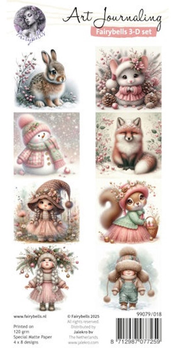 Fairybells 3-D setje 18 - Kerst roze