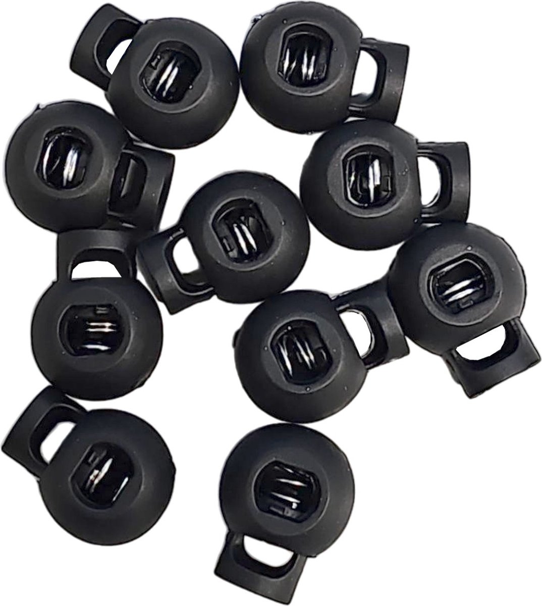 Fako Bijoux Koordstopper - Cord Lock voor kleding en rugzakken - Zwart - 10 stuks