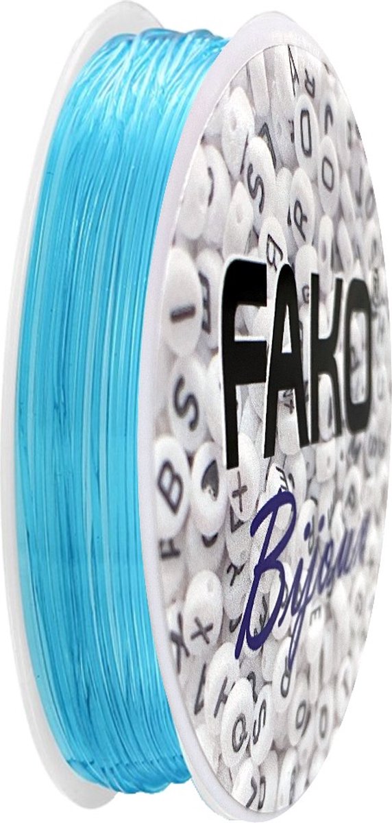 Fako Bijoux® - Elastisch Nylon Draad - Rijgdraad - Sieraden Maken - 0.6mm - 9 Meter - Lichtblauw