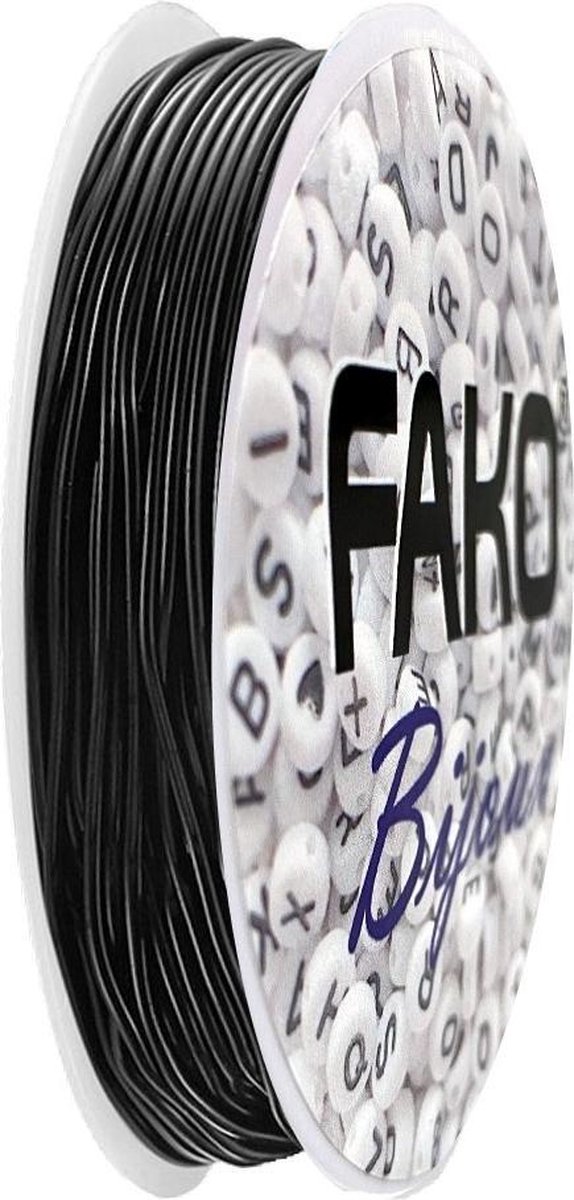 Fako Bijoux® - Elastisch Nylon Draad - Sieraden Maken - 0.6mm - 9 Meter - Zwart