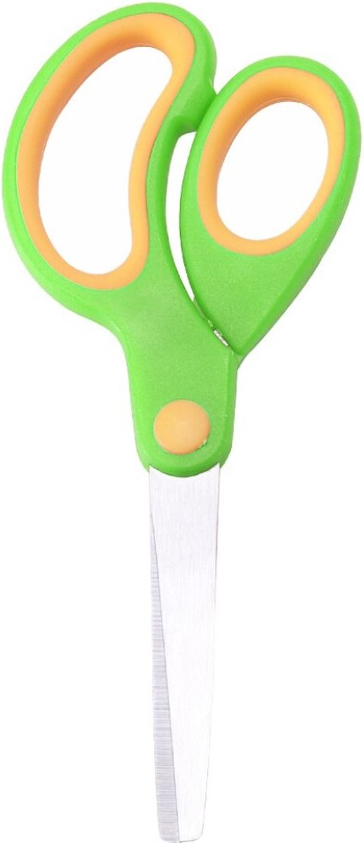   - Kinderschaar - Stainless Steel - Ronde Punt - 13cm - Groen