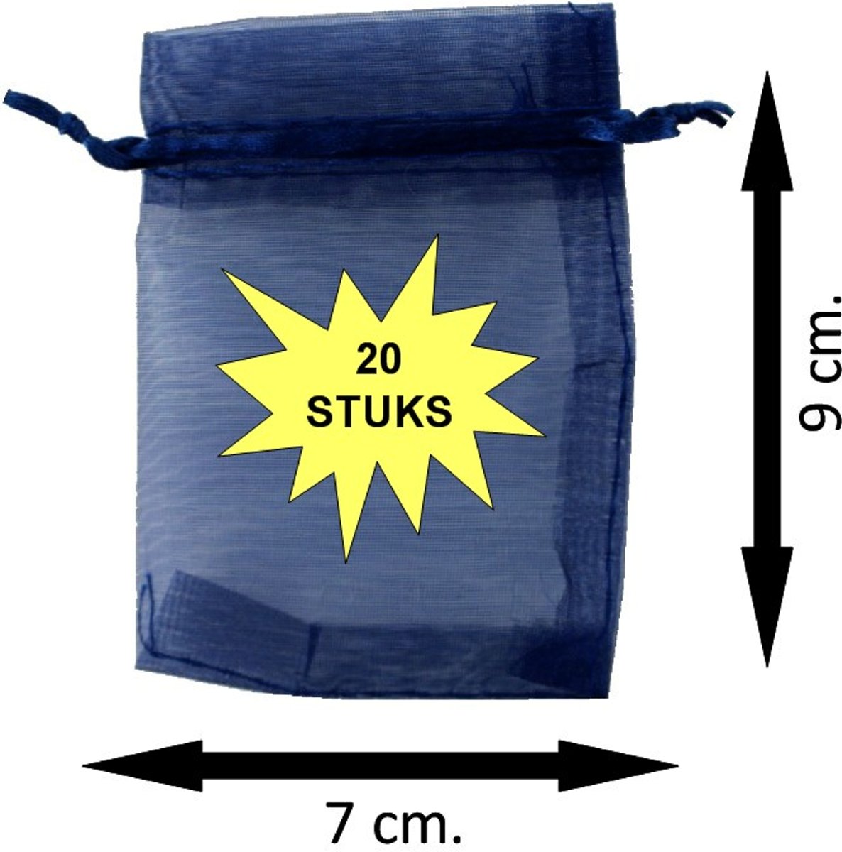 Fako Bijoux® - Organza Zakjes - 7x9cm - Donkerblauw - 20 Stuks