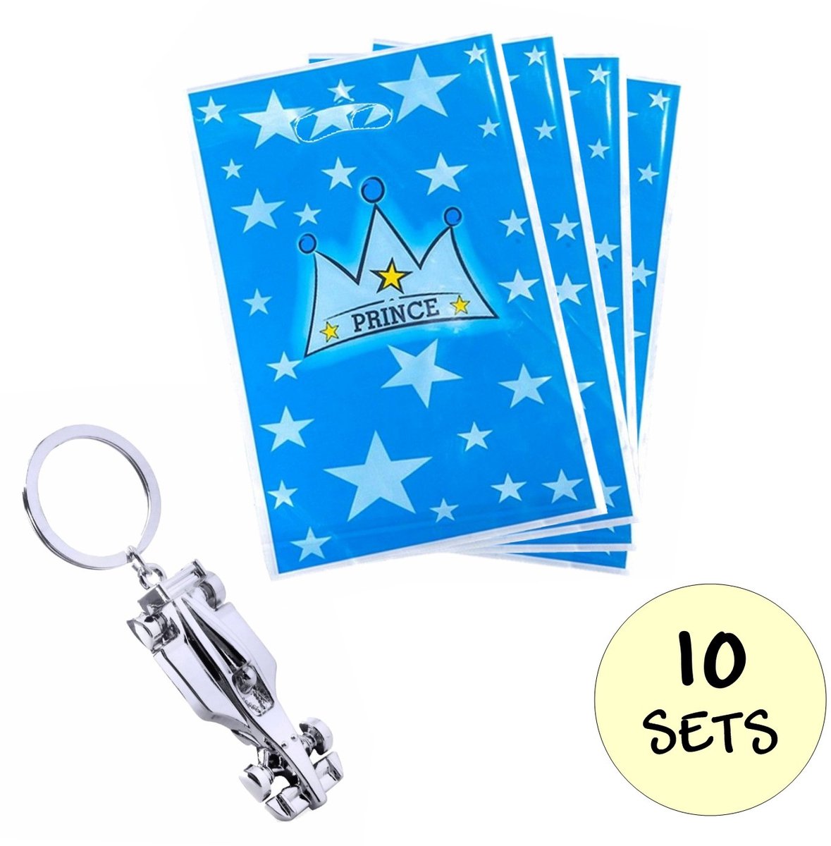 Fako Bijoux® - Traktatie Sets - 10 Sets - Traktatie Zakjes Met Uitdeelcadeautje - Uitdeelzakjes Traktatie Kinderfeestje - Verjaardag - Auto