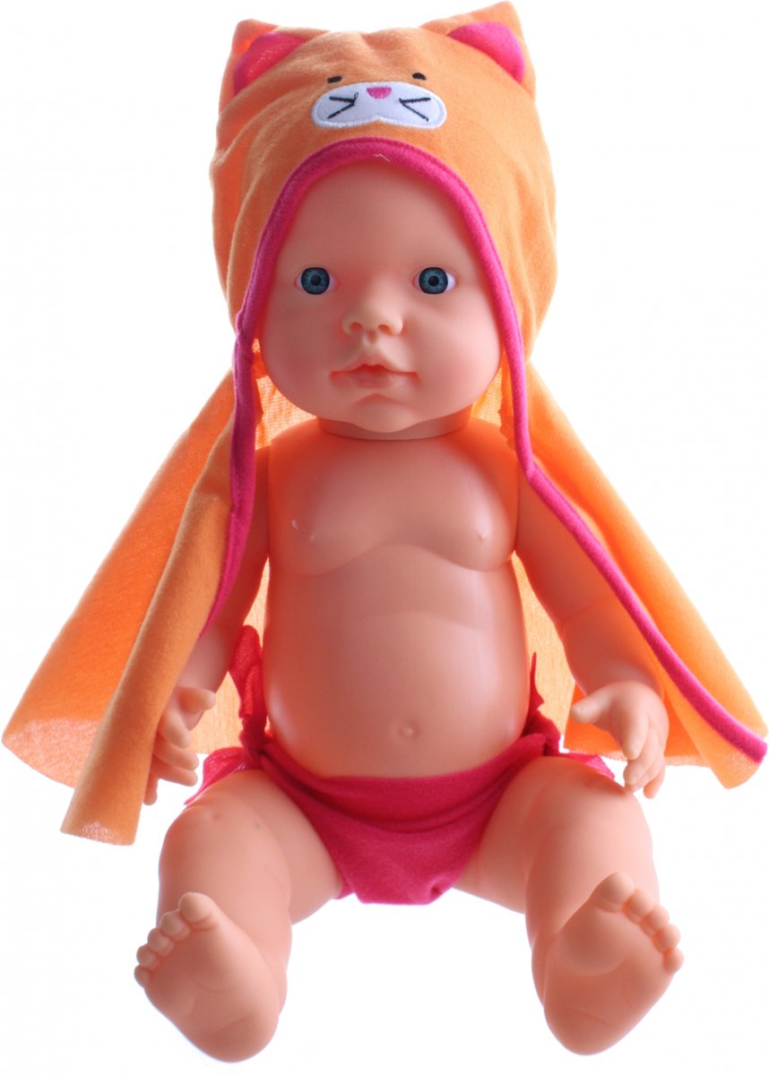 Falca Plas- En Drinkpop Met Badje 38 Cm 4-delig