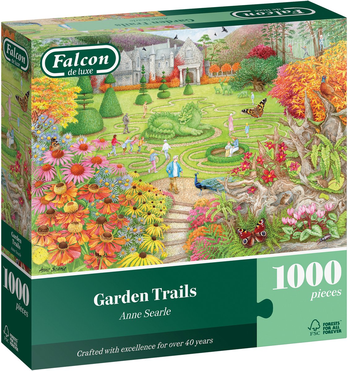 Falcon - Garden Trails - 1000 stukjes puzzel - Legpuzzel voor volwassenen