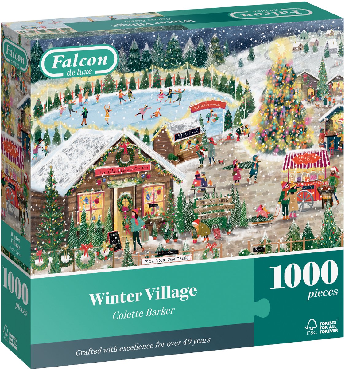 Falcon - Winter Village - 1000 stukjes puzzel - Legpuzzel Winter