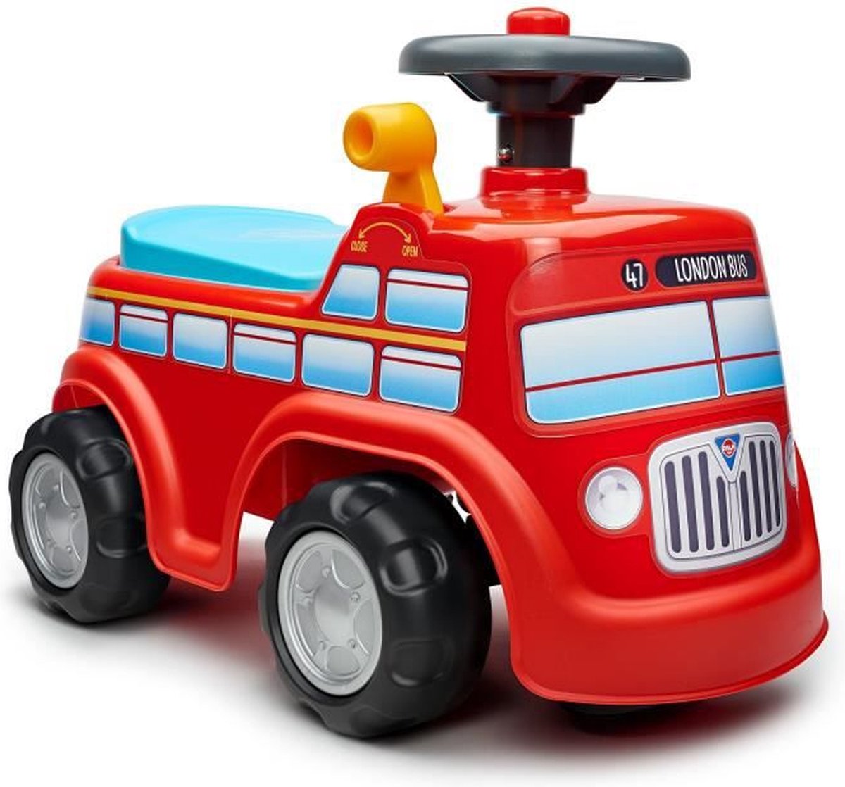 FALK - London Bus carrier - stoel die open kan en stuurwiel met claxon